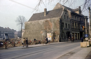 Cottbus - Baustelle Neu-Anbau `Paulaner Bräu` Sandower Strasse (80ziger) Text