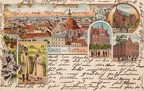 Ansichtskarte Litho Gruss aus Cottbus (Diakonissenhaus Salem / Kath. Schwesternhaus / Kreuzkirche)