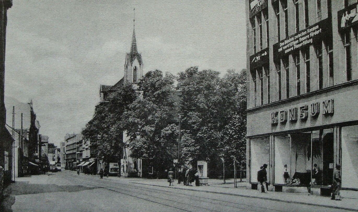 1955 Cottbus - Spremberger Straße (Ansichtskarte)
